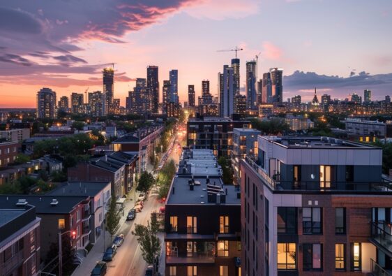 Vue panoramique d'un quartier paisible à Saint-Denis, illustrant un lieu de vie épanoui pour choisir où habiter.