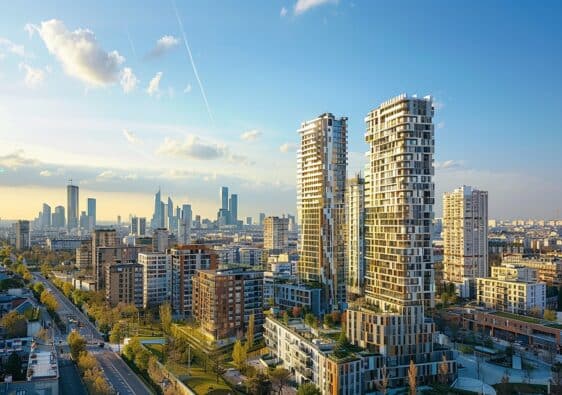 Vue dynamique du centre-ville de Saint-Denis soulignant le potentiel d'investissement immobilier dans la banlieue parisienne